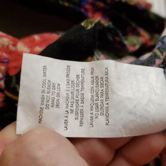 California Moon Rise Bell Sleeve Floral Boho Mini Dress Size M - Picture 7 of 9